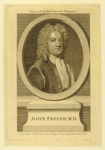 Engraving of John Freind, reproduced courtesy of the British Museum