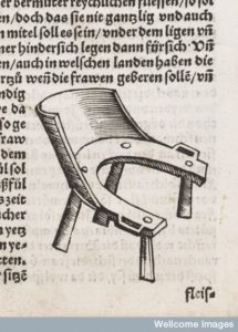 Illustration of a birthing stool Credit: Wellcome Library, London