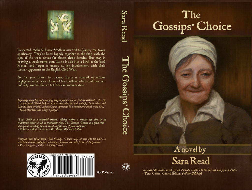 Book cover for The Gossip's Choice. A portrait of an older woman in a white cap and brown jacket
